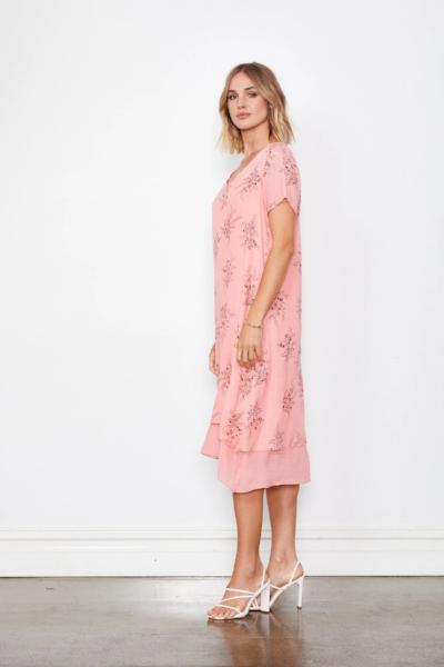 HOLMES AND FALLON_2 LAYER PRINTED DRESS _ _ Ebony Boutique NZ