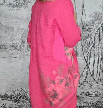 HELGA MAY_LONG SLEEVE JUNGLE DRESS BELLA ROSE LIPSTICK _ _ Ebony Boutique NZ