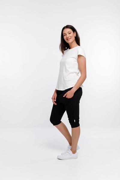 HOME-LEE_3/4 APARTMENT PANTS BLACK WITH BLACK AND WHITE CUT CIRCLE X _ _ Ebony Boutique NZ