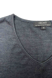 EBONY_WOMENS 100% MERINO (210) LONG SLEEVE V NECK TOP ORION _ _ Ebony Boutique NZ