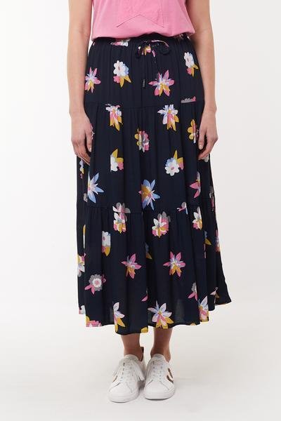 ELM_ABSTRACT FLORAL SKIRT _ _ Ebony Boutique NZ