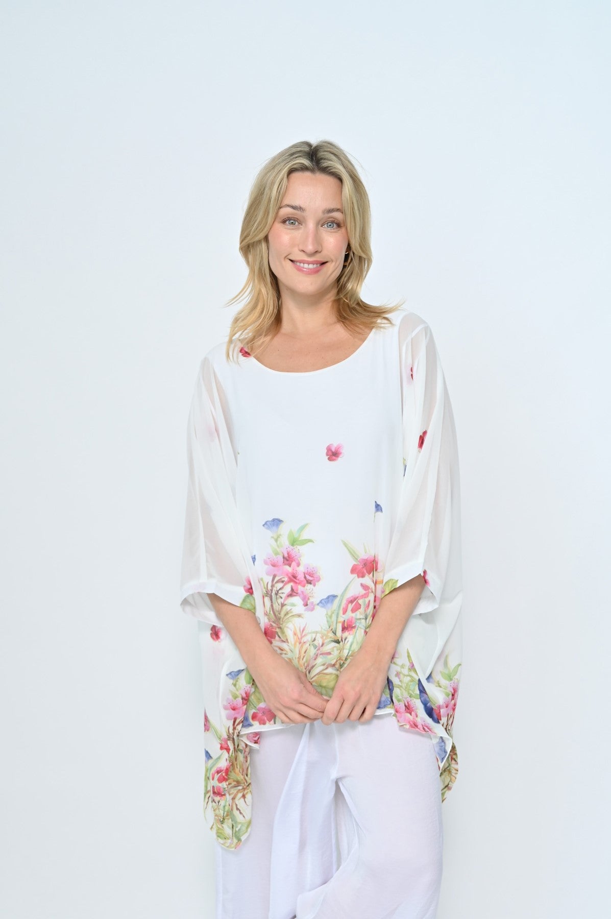 AE LUXE_FLORAL CHIFFON TOP _ FLORAL CHIFFON TOP _ Ebony Boutique NZ