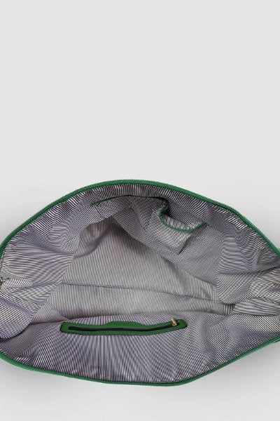 LOUENHIDE_ALEXIS WEEKENDER TRAVEL BAG GREEN STRIPE TRAP _ _ Ebony Boutique NZ