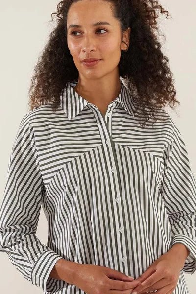 YARRA TRAIL_ANGLE STRIPE SHIRT _ _ Ebony Boutique NZ