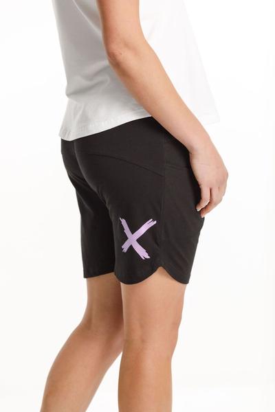 HOME-LEE_APARTMENT SHORTS BLACK WITH LILAC SORBET X _ _ Ebony Boutique NZ