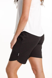 HOME-LEE_APARTMENT SHORTS BLACK WITH PEACH SORBET X _ _ Ebony Boutique NZ