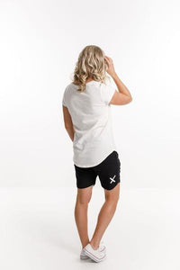 HOME-LEE_APARTMENT SHORTS BLACK WITH WHITE X _ _ Ebony Boutique NZ