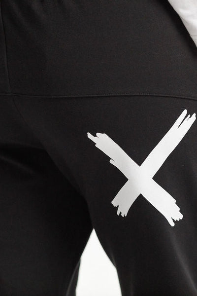 HOME-LEE_AVENUE PANTS BLACK WITH WHITE X _ _ Ebony Boutique NZ