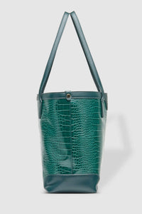 LOUENHIDE_BEAUMONT TOTE BAG RECYCLED CROC GREEN _ _ Ebony Boutique NZ