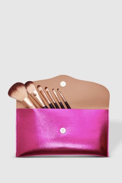 LOUENHIDE_BELLA DISCO PINK COSMETIC BRUSH SET _ _ Ebony Boutique NZ