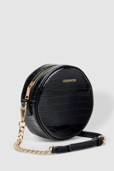 LOUENHIDE_BETHANY CROSSBODY BAG RECYCLED CROC BLACK _ _ Ebony Boutique NZ