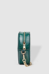 LOUENHIDE_BETHANY CROSSBODY BAG RECYCLED CROC FOREST GREEN _ _ Ebony Boutique NZ