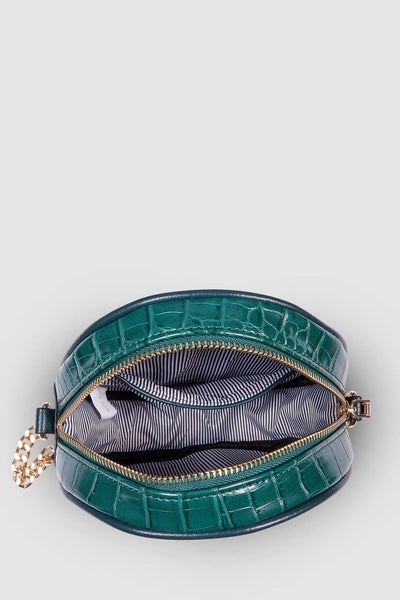 LOUENHIDE_BETHANY CROSSBODY BAG RECYCLED CROC FOREST GREEN _ _ Ebony Boutique NZ