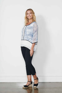 HOLMES AND FALLON_BLOUSE - PANELLED W/SLEEVES _ _ Ebony Boutique NZ