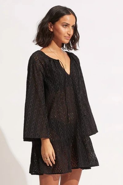 SEAFOLLY_BRODERIE ANGLAISE COVER UP _ _ Ebony Boutique NZ