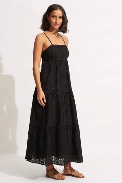 SEAFOLLY_BRODERIE ANGLAISE TIERED MAXI DRESS _ _ Ebony Boutique NZ