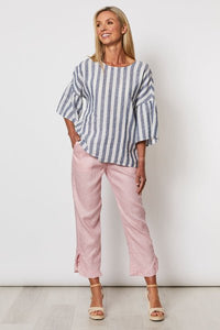 GORDON SMITH_BUTCHER STRIPE LINEN TOP _ _ Ebony Boutique NZ