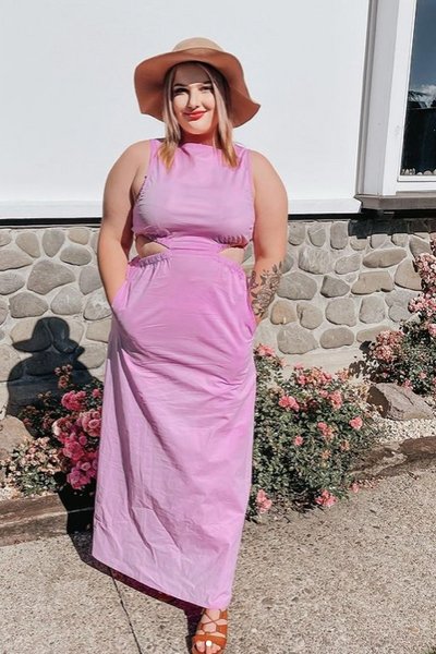 Plus size cut hot sale out maxi dress