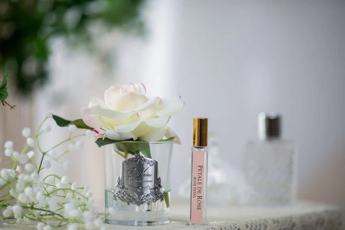 COTE NOIRE_PERFUMED NATURAL TOUCH FRENCH ROSE BLUSH PINK CLEAR GLASS _ PERFUMED NATURAL TOUCH FRENCH ROSE BLUSH PINK CLEAR GLASS _ Ebony Boutique NZ