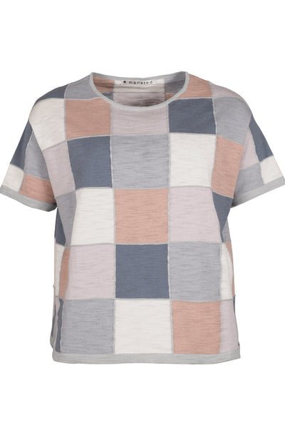 MANSTED_COTTON CHECK KNIT TOP _ _ Ebony Boutique NZ