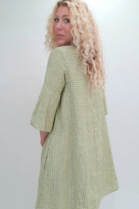 HELGA MAY_COUNTRY CHECK DRESS LIME _ _ Ebony Boutique NZ