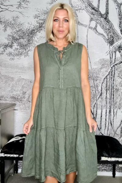 HELGA MAY_COUNTRY COLLAR DRESS FOREST _ _ Ebony Boutique NZ