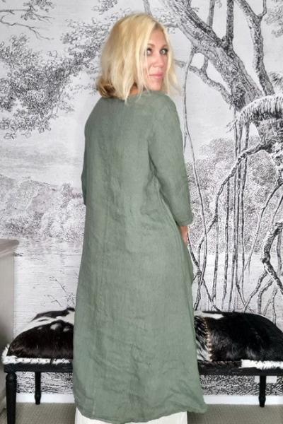 HELGA MAY_DOVETAIL TOP LINEN FOREST _ _ Ebony Boutique NZ