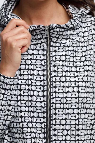 HOME-LEE_EVIE BOMBER BLACK AND WHITE CUT CIRCLE PRINT _ _ Ebony Boutique NZ