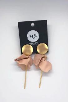 WILLOW COLLECTIVE_FLORA EARRINGS GOLD NUDE _ _ Ebony Boutique NZ