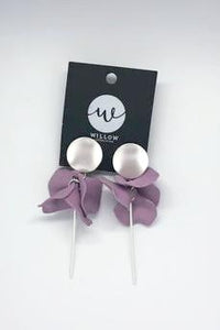 WILLOW COLLECTIVE_FLORA EARRINGS SILVER VINTAGE PLUM _ _ Ebony Boutique NZ