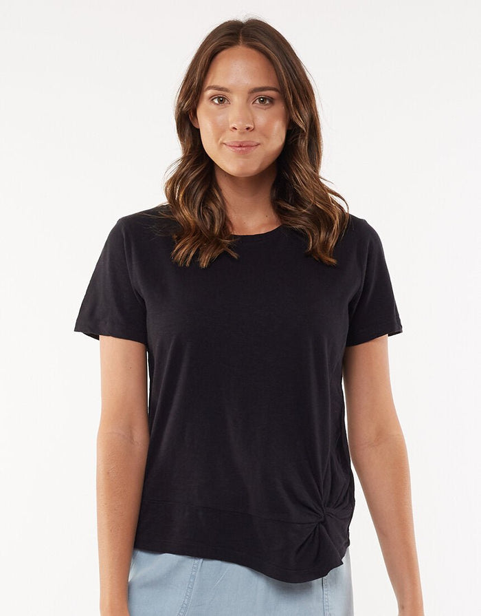 FOXWOOD_MODAL KNOT FRONT TEE _ MODAL KNOT FRONT TEE _ Ebony Boutique NZ