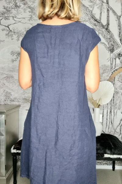 HELGA MAY_FRONT BUTTON DRESS CROWN NAVY _ _ Ebony Boutique NZ