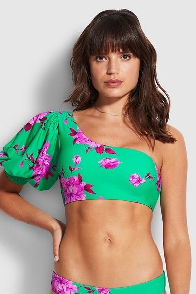 SEAFOLLY_FULL BLOOM ONE SHOULDER WITH PUFF SLEEVE _ _ Ebony Boutique NZ