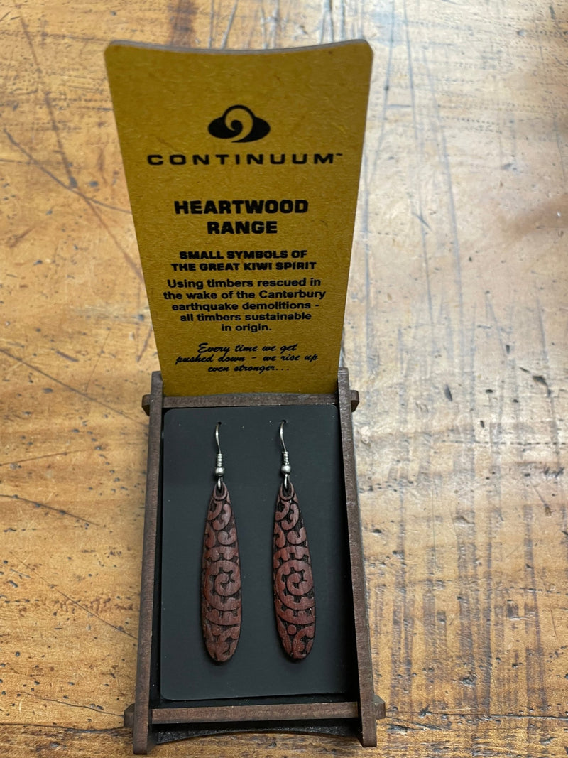 HEARTWOOD_ROIMATA TEARDROP EARRINGS WOOD _ ROIMATA TEARDROP EARRINGS WOOD _ Ebony Boutique NZ