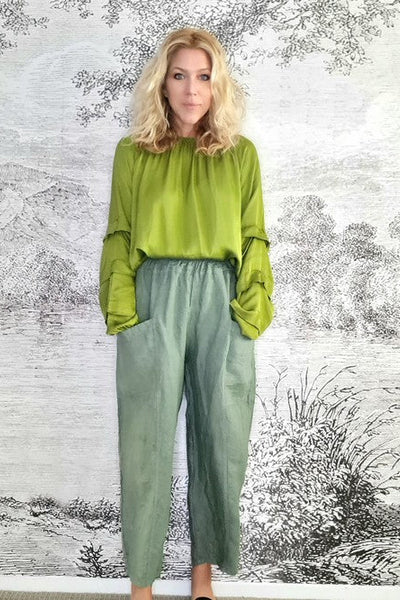 HELGA MAY_CHILL LINEN PANT FOREST _ CHILL LINEN PANT FOREST _ Ebony Boutique NZ