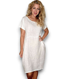 HELGA MAY_JUNGLE DRESS LINEN WHITE _ JUNGLE DRESS LINEN WHITE _ Ebony Boutique NZ