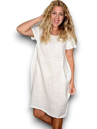 HELGA MAY_JUNGLE DRESS LINEN WHITE _ JUNGLE DRESS LINEN WHITE _ Ebony Boutique NZ