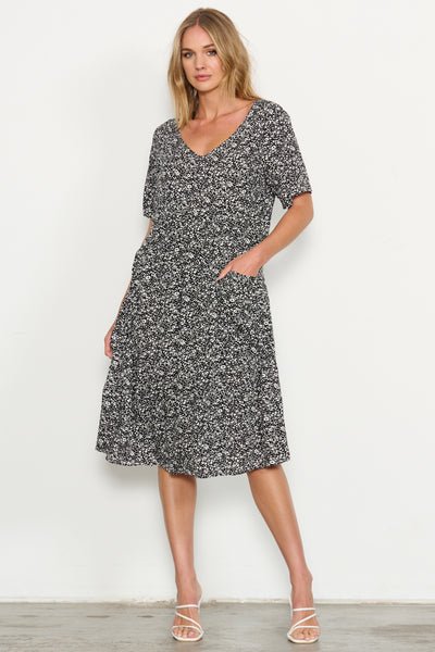 Floral print hidden pocket longline dress hotsell