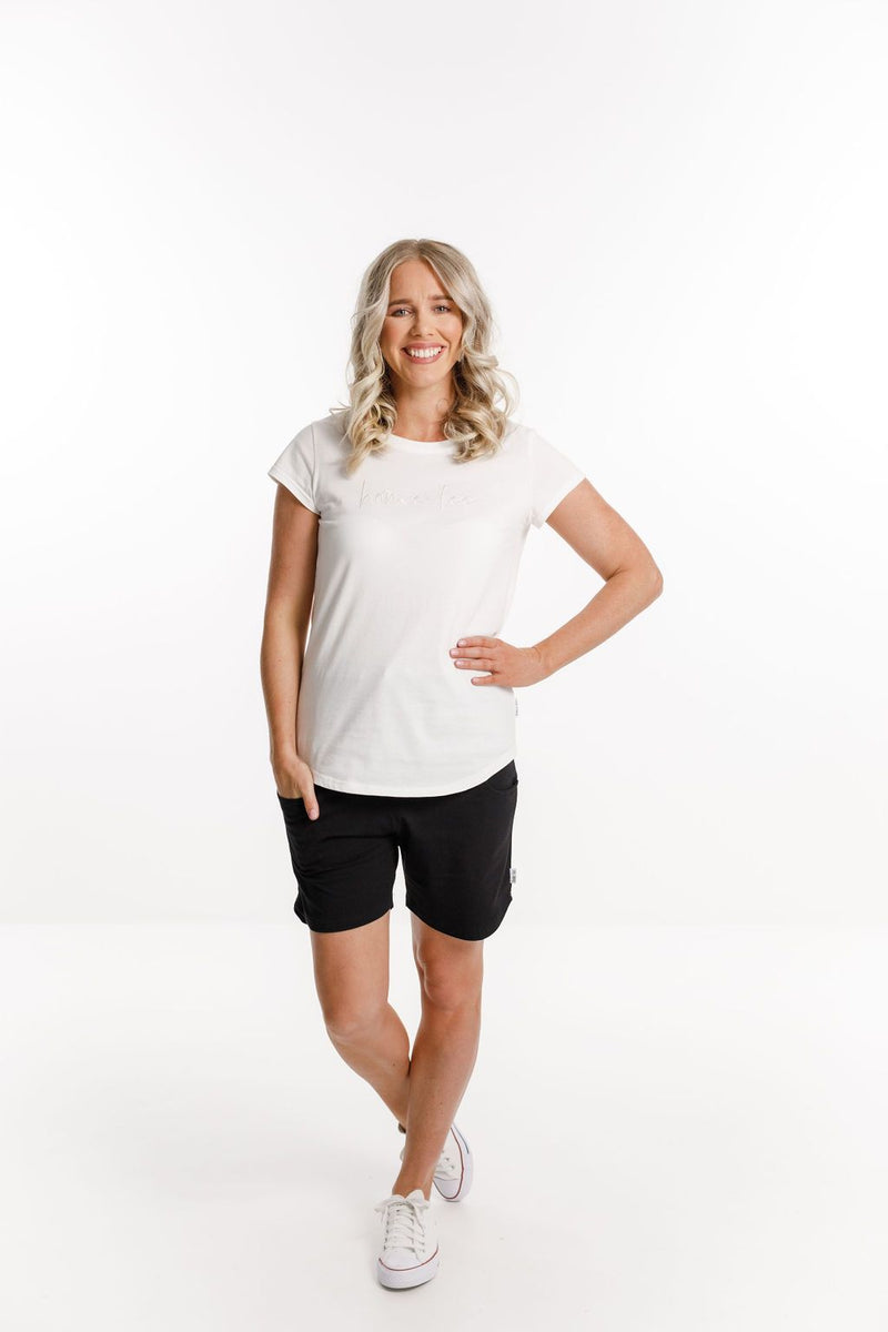HOME-LEE_APARTMENT SHORTS BLACK WITH WHITE X _ APARTMENT SHORTS BLACK WITH WHITE X _ Ebony Boutique NZ