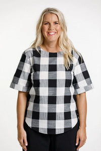 HOME-LEE_SANDRINE TOP GINGHAM CHECK _ SANDRINE TOP GINGHAM CHECK _ Ebony Boutique NZ