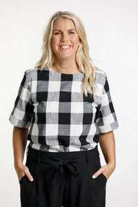 HOME-LEE_SANDRINE TOP GINGHAM CHECK _ SANDRINE TOP GINGHAM CHECK _ Ebony Boutique NZ