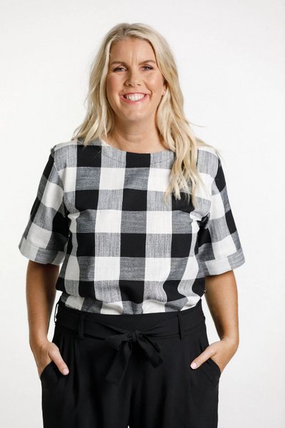 HOME-LEE_SANDRINE TOP GINGHAM CHECK _ SANDRINE TOP GINGHAM CHECK _ Ebony Boutique NZ