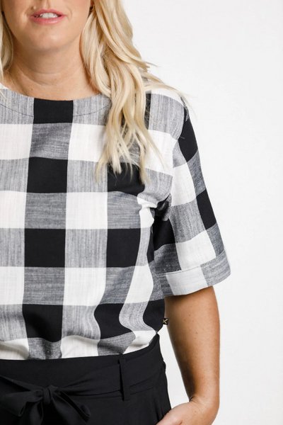 HOME-LEE_SANDRINE TOP GINGHAM CHECK _ SANDRINE TOP GINGHAM CHECK _ Ebony Boutique NZ