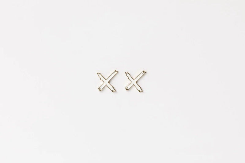 HOME LEE_X STUD EARRINGS WHITE _ X STUD EARRINGS WHITE _ Ebony Boutique NZ