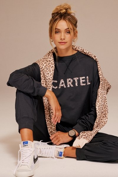 CARTEL AND WILLOW_IZZY SWEATER CHARCOAL _ _ Ebony Boutique NZ