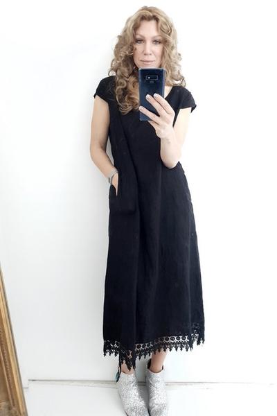HELGA MAY_JACKIE MAXI LACE EDGE DRESS BLACK _ _ Ebony Boutique NZ