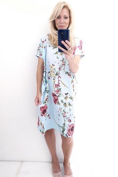 HELGA MAY_JUNGLE DRESS BABY BLUE ELSA BLOSSOM _ _ Ebony Boutique NZ