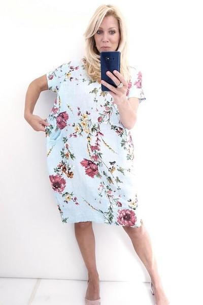 HELGA MAY_JUNGLE DRESS BABY BLUE ELSA BLOSSOM _ _ Ebony Boutique NZ