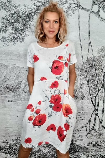 HELGA MAY_JUNGLE DRESS DELILAH ROSE WHITE _ _ Ebony Boutique NZ
