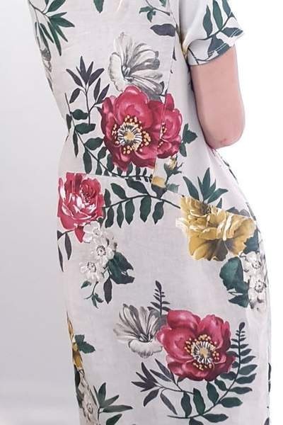 HELGA MAY_JUNGLE DRESS FERN ROSE BEIGE _ _ Ebony Boutique NZ